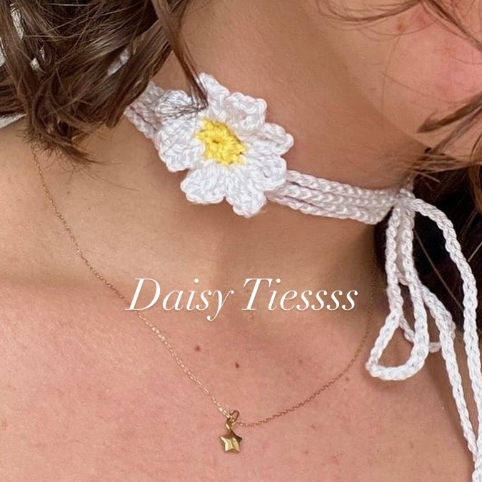 Crochet Daisy Neck-Tie 🌼