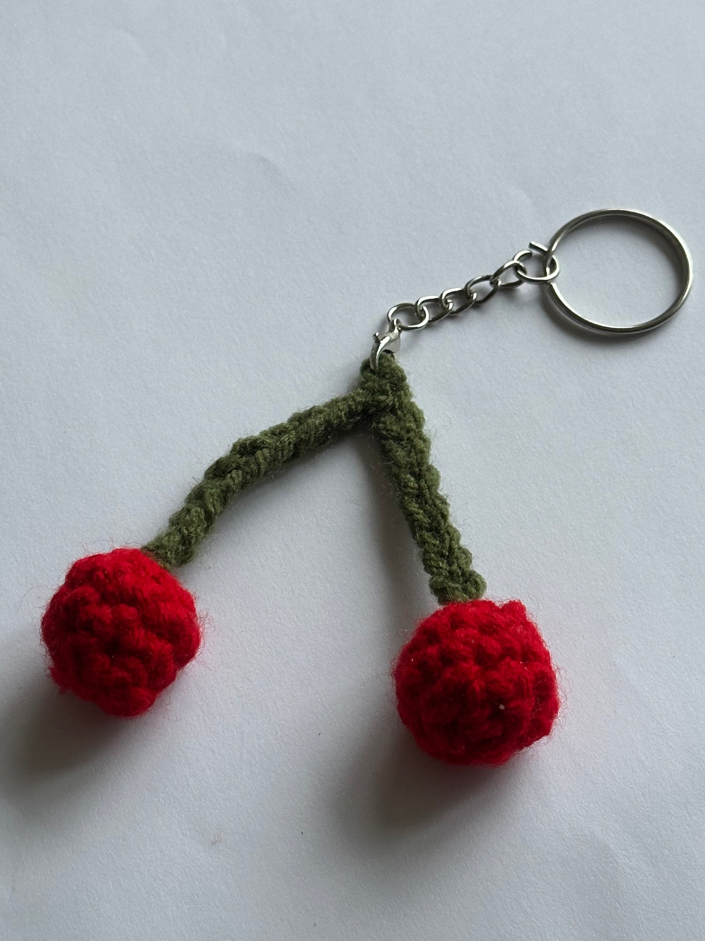 Crochet Cherry Bomb Keyring 🍒