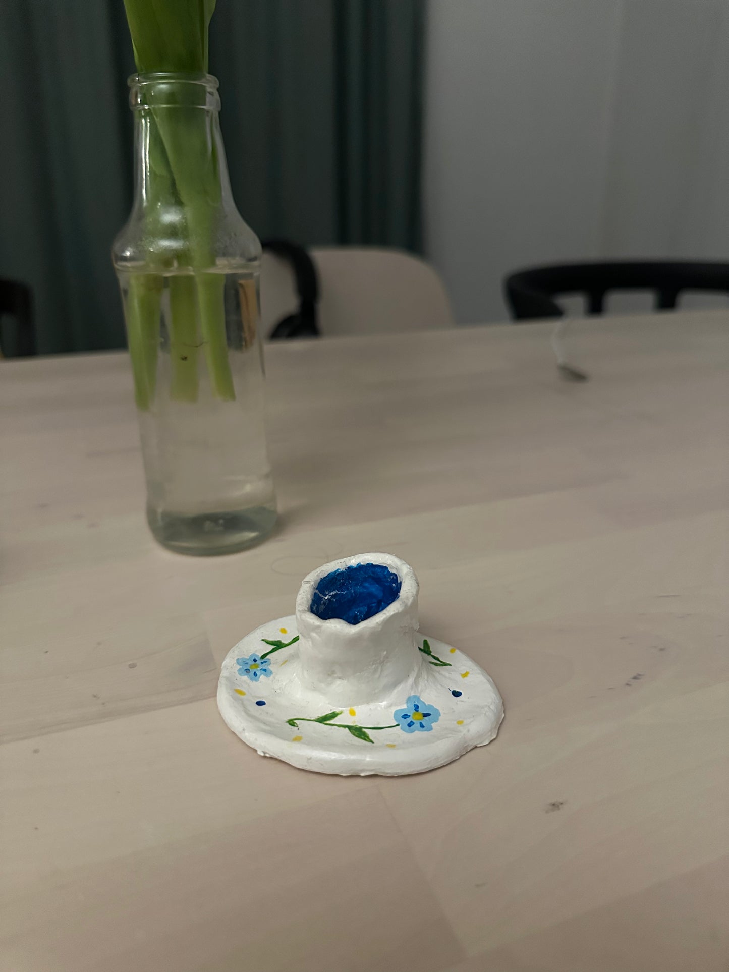 Blue&White Clay Candle Holder 💙🤍