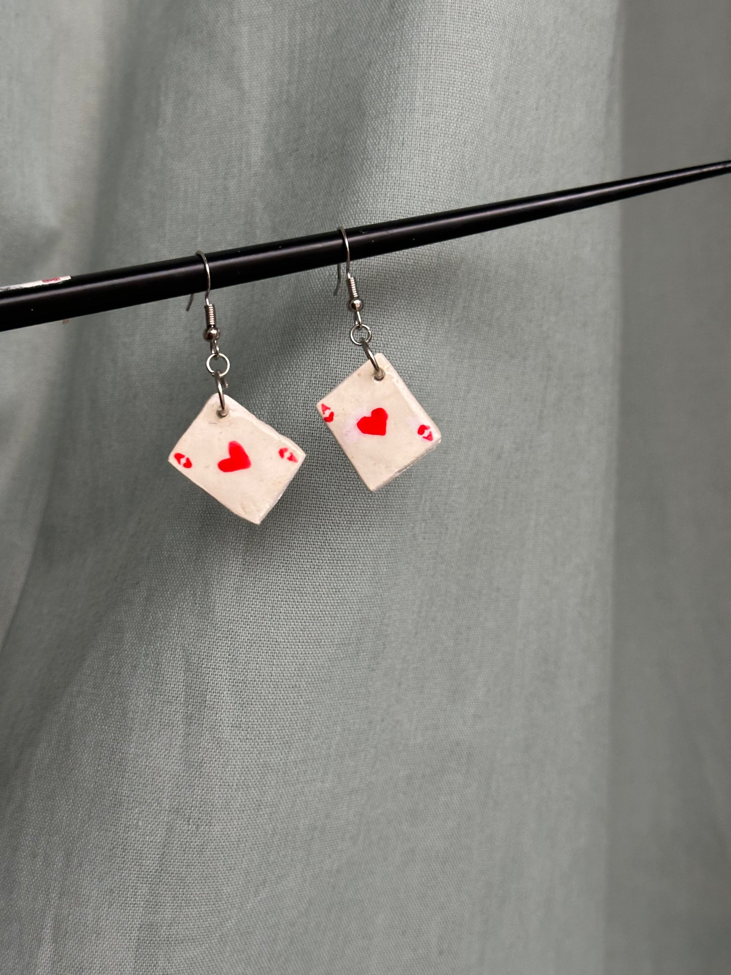 Ace of Hearts Clay Earrings ❤️